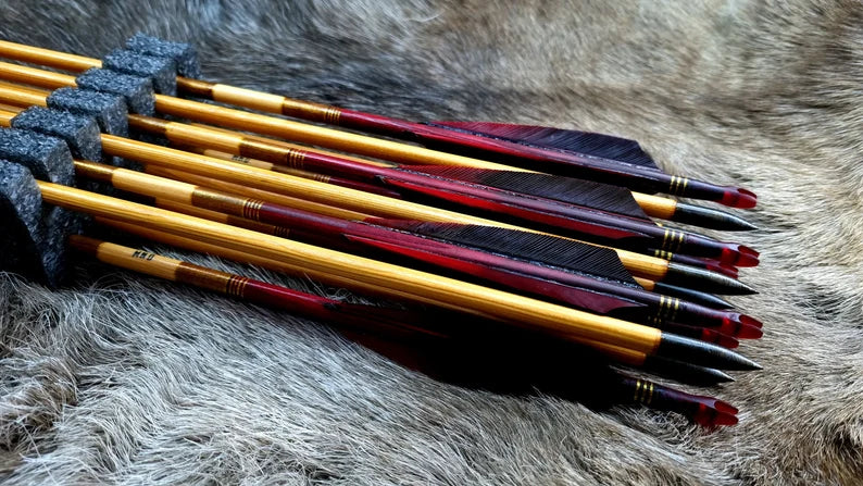 Holzpfeile Rot-Schwarz - Asianbows