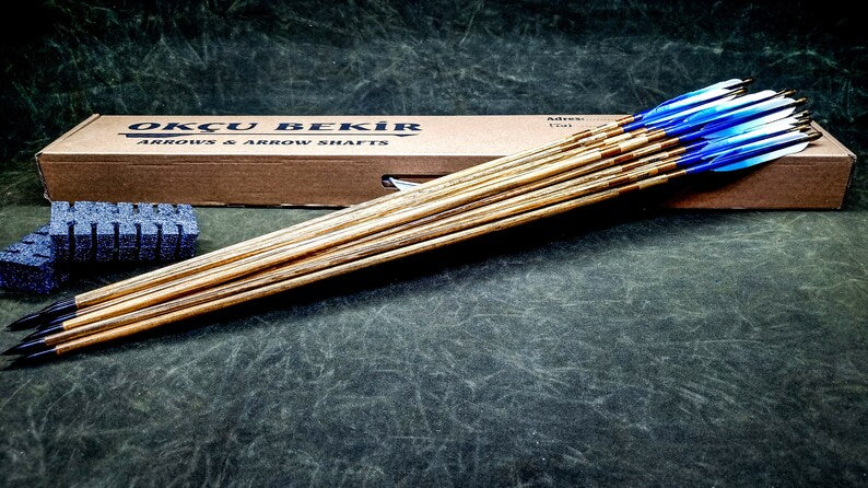 Holzpfeile Blau-Weiß - Asianbows