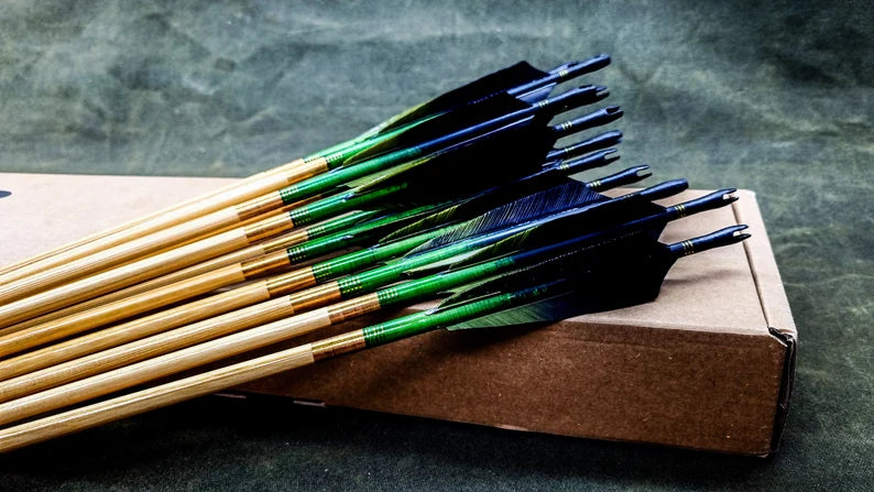 Holzpfeile Grün-Schwarz - Asianbows