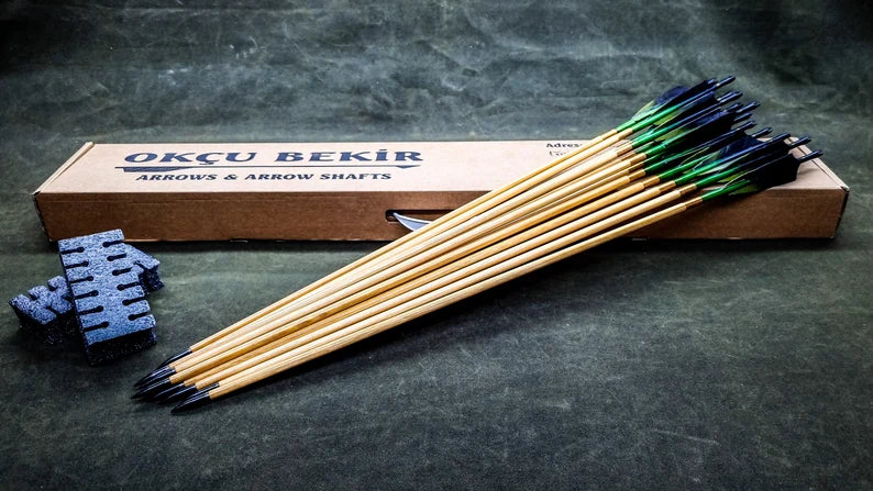 Holzpfeile Grün-Schwarz - Asianbows