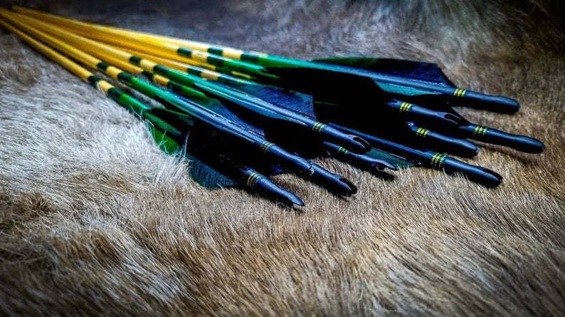 Holzpfeile Grün-Schwarz - Asianbows