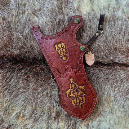 Olle Craft Ottoman Carving Lederköcher mit Handschnitzerei