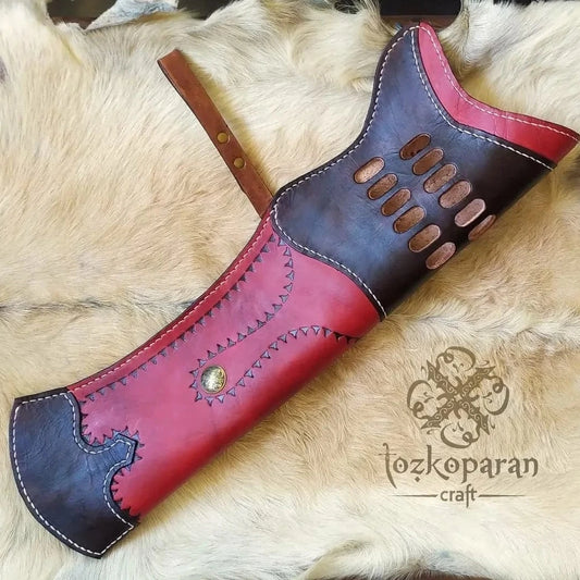 Tozkoparan Craft osmanischer Seitenköcher Modell 1 in Rot-Schwarz