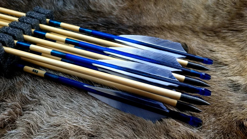 Holzpfeile Blau-Weiß - Asianbows