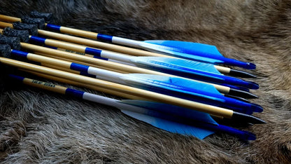 Holzpfeile Hellblau-Weiß - Asianbows